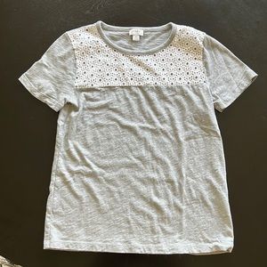 J. Crew gray and white tee, size XS